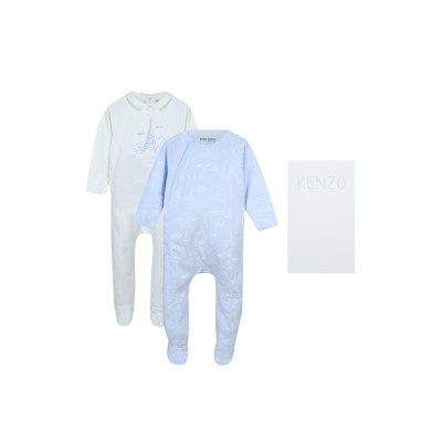 Baby 1Set Paris Mini Pyjama White Blue