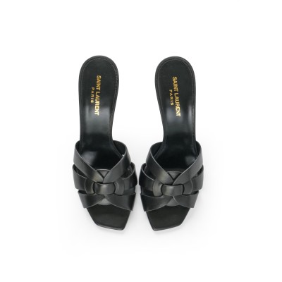 Tribute Open Toe Mules 8.5cm Black