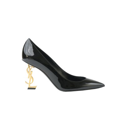 Opyum Pump Heel 8.5cm Black Gold Patent