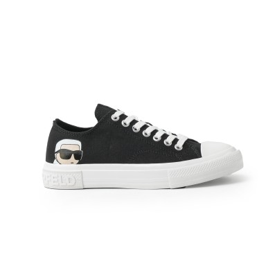 Kampus III Lo Lace Sneakers in Black/White Canvas