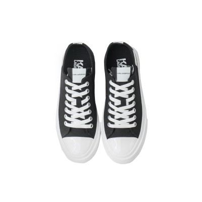 Kampus III Lo Lace Sneakers in Black/White Canvas