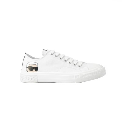 Kampus III Lo Lace Sneakers in White Canvas