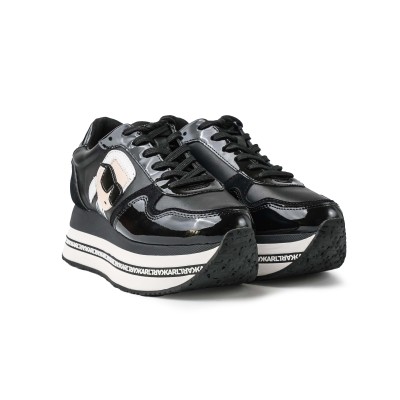 Ikonik NFT Velocita Sneakers in Black Leather And Suede