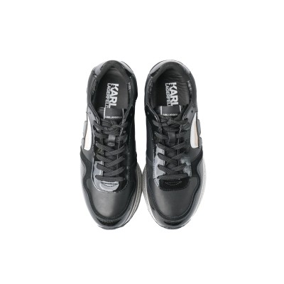 Ikonik NFT Velocita Sneakers in Black Leather And Suede