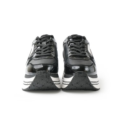 Ikonik NFT Velocita Sneakers in Black Leather And Suede