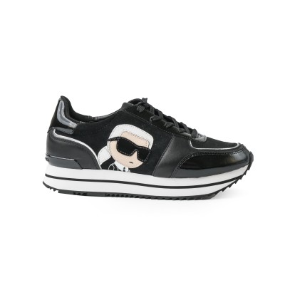 Sneakers Velocita II Karl Black Leather Suede