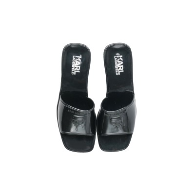 Jelly Blok Heel Ikonic Relief Slide Black Rubber