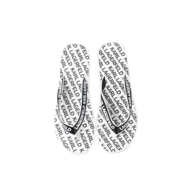 Kosta Essential Logo Thong Sandal in White/Black