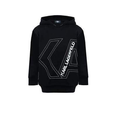 Kids Hoodie Black Logo White