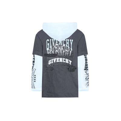 Kids Long Sleeve Layered Cotton Logo Dark Grey