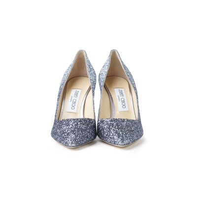 Romy Heel 8.5cm Pump Glitter Navy Silver