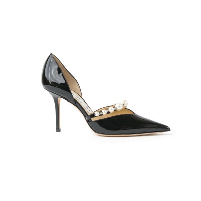 Aurelie 8.5cm Pumps Black/White Patent