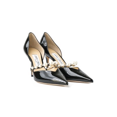 Aurelie 8.5cm Pumps Black/White Patent