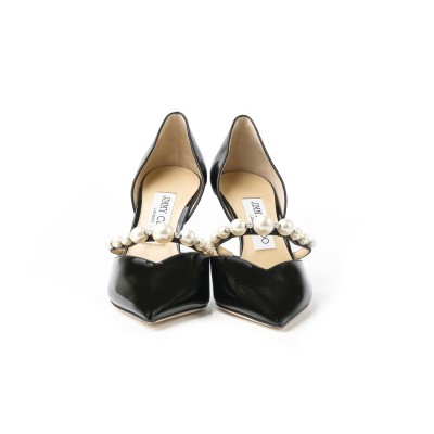 Aurelie 8.5cm Pumps Black/White Patent