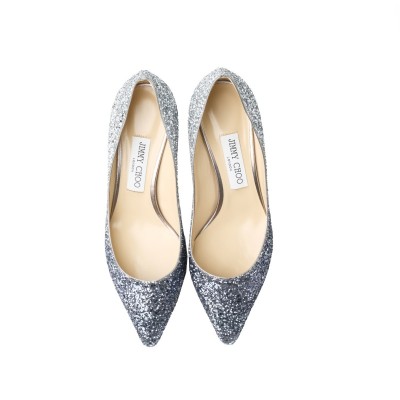 Romy Heel 6cm Pump Glitter Navy Silver