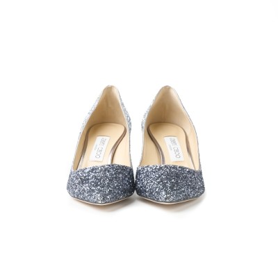 Romy Heel 6cm Pump Glitter Navy Silver