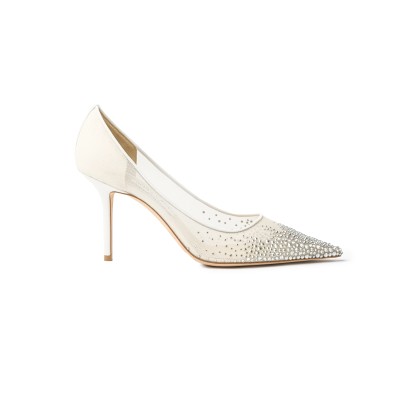 Love 8.5cm Pumps Degrade Crystal Galaxy on Mesh White/Crystal