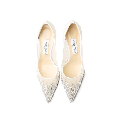 Love 8.5cm Pumps Degrade Crystal Galaxy on Mesh White/Crystal