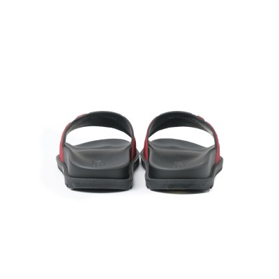 Diagonal FF Embossed Rubber Slides sandal in Black/Red