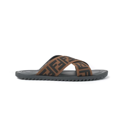 Slide Cross All Over FF Logo in Black/Brown