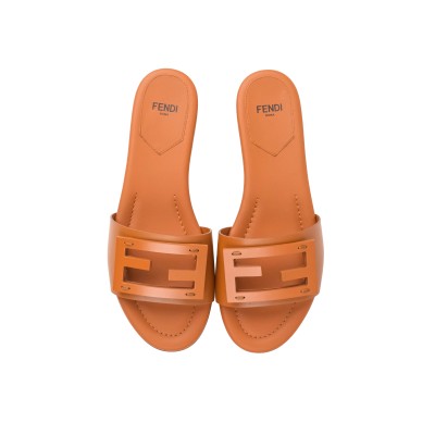 FF Logo Plaque Sandal Brown