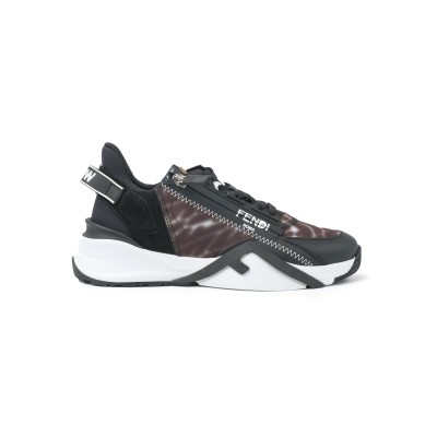 Flow FF Logo Print Sneakers Black White