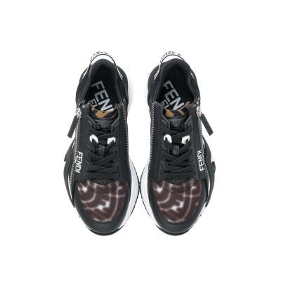 Flow FF Logo Print Sneakers Black White