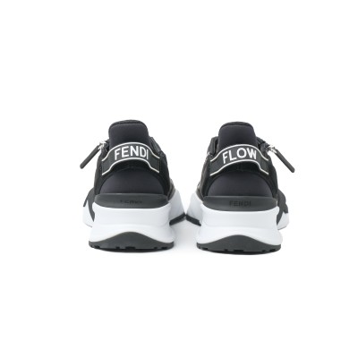 Flow FF Logo Print Sneakers Black White