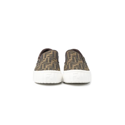 Kids Fabric Slip On Sneakers With FF Logo