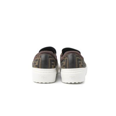 Kids Fabric Slip On Sneakers With FF Logo