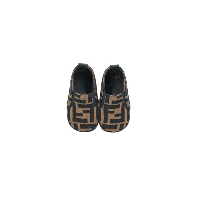 Baby Slip On Shoes FF Logo Brown Black