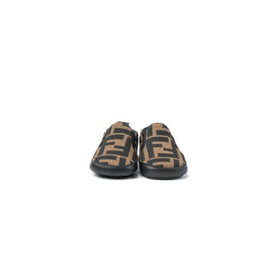 Baby Slip On Shoes FF Logo Brown Black