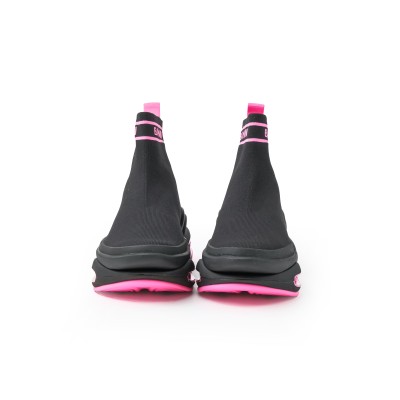 B-Bold High Top Mesh Trainers With Logo Black Pink