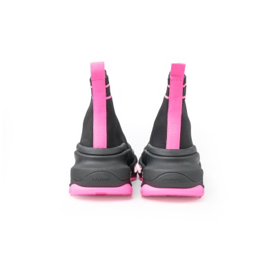 B-Bold High Top Mesh Trainers With Logo Black Pink