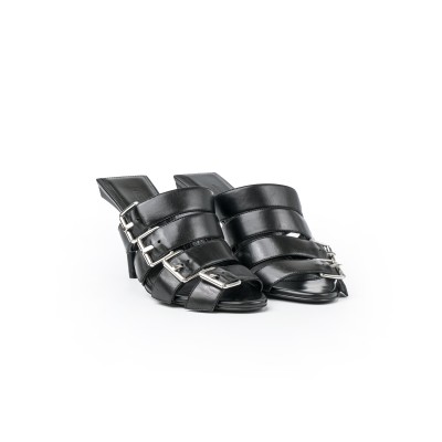 Knife Mules Heel 8cm Black