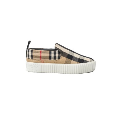 Kids Slip On Check Archive Beige