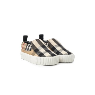 Kids Slip On Check Archive Beige