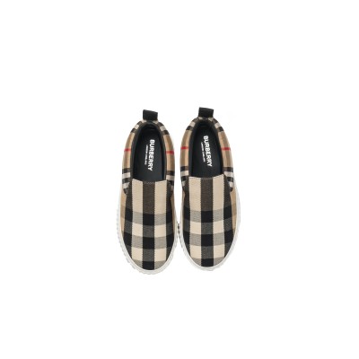 Kids Slip On Check Archive Beige