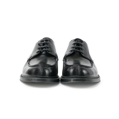 Nievro Leather Derbies In Black Calf Brushed