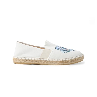 Tiger Espadrilles Elastic White Logo Silver