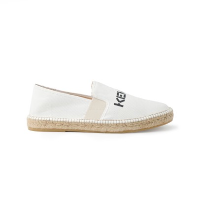 Espadrilles Elastic White Logo Black