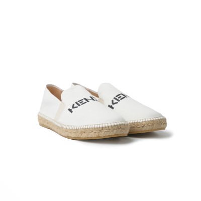 Espadrilles Elastic White Logo Black