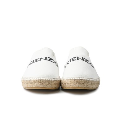 Espadrilles Elastic White Logo Black