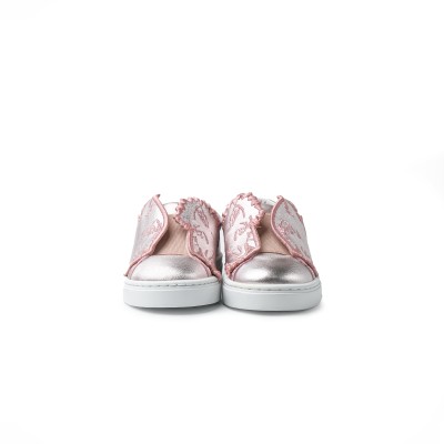 Kids Slip On Pink Cheetah Leather