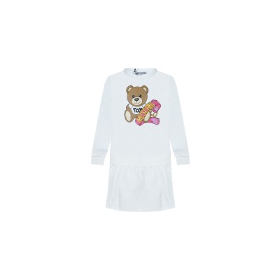 Baby Dress Teddy Bear Fleece White