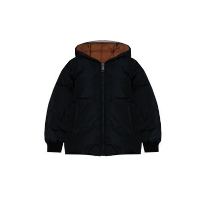 Kids Rainer Jacket Reversible Check Puffer Birch Brown