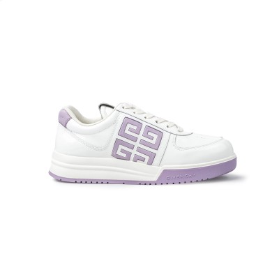 G4 Low Top Sneakers In White/Lilac Patent Leather