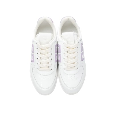 G4 Low Top Sneakers In White/Lilac Patent Leather