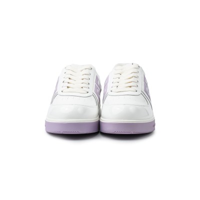 G4 Low Top Sneakers In White/Lilac Patent Leather