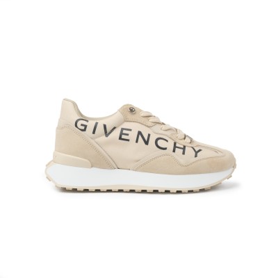 Giv Runner Logo Print Sneakers Light Beige